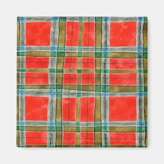 MAC BAIN TARTAN Square Magnet (Framsidan)