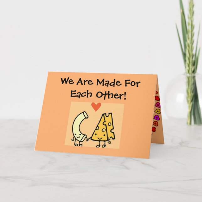 Mac & Cheese - Cute Valentines day Card Helgkort (Framsida)