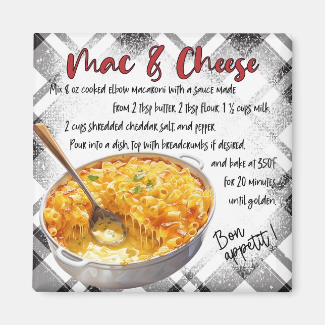 Mac & Cheese-recept Magnet (Framsidan)