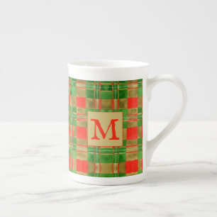 MAC GREGOR TARTAN Bone China Mugg + Initial Benporslin Mugg