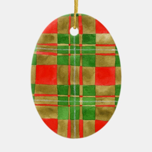 MAC GREGOR TARTAN Ceramic Oval Ornament (Framsidan)