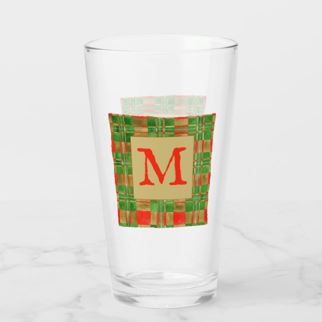 MAC GREGOR TARTAN Pint Glass + initial Glaskopp (Baksida)