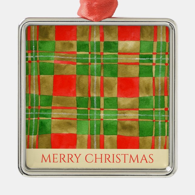 MAC GREGOR TARTAN Premium Square Ornament + Text (Framsidan)