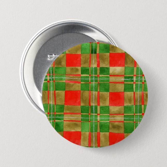MAC GREGOR TARTAN Round Pin-knapp Knapp (Framsida & baksida)