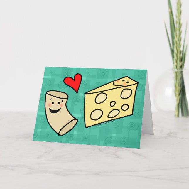 Mac Kärlek Cheese, Lusny Cute Macaroni + Ost Kort (Framsida)