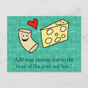 Mac Kärlek Cheese, Lusny Cute Macaroni + Ost Vykort