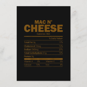 Mac N Cheese Näringsfakta Familjematchning Inbjudningar