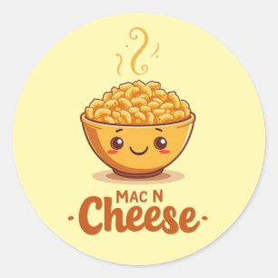 Mac N Cheese Söt Skål Runt Klistermärke