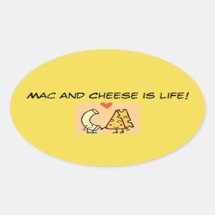 Mac och Cheese är Life! Ovalt Klistermärke