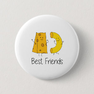 Mac och Cheese Best Friends Art Vänskap Art Bes Knapp