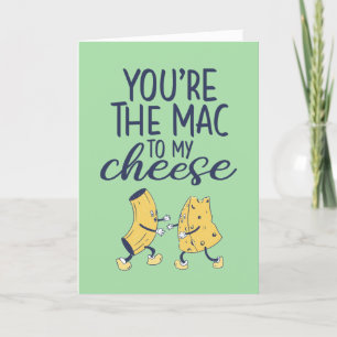 Mac och Cheese Funny Couple Pun Valentine Day Helgkort