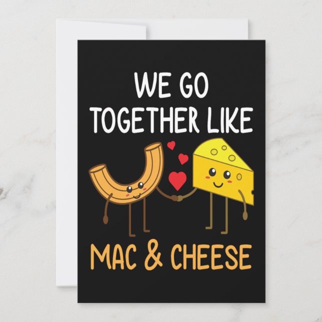 Mac och Cheese Gift Him Hennes mat Älskare Valenti Inbjudningar (Framsida)