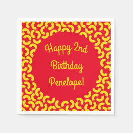 Mac och Cheese Kid 1st Birthday Party Macaroni Pappersservett