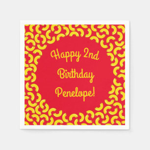 Mac och Cheese Kid 1st Birthday Party Macaroni Pappersservett