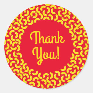 Mac och Cheese Kid 1st Birthday Party Macaroni Runt Klistermärke