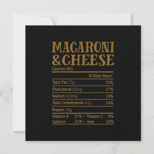Mac och Cheese Nutrition Facts 2020-Thanksgivingen Inbjudningar