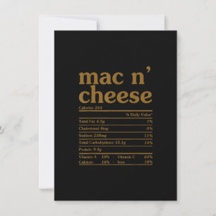 Mac och Cheese Nutrition Funny Thanksgiving Mac N' Inbjudningar