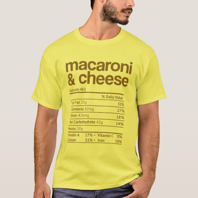Mac och Cheese Nutrition Funny Thanksgiving Mac N' T Shirt (Framsida)
