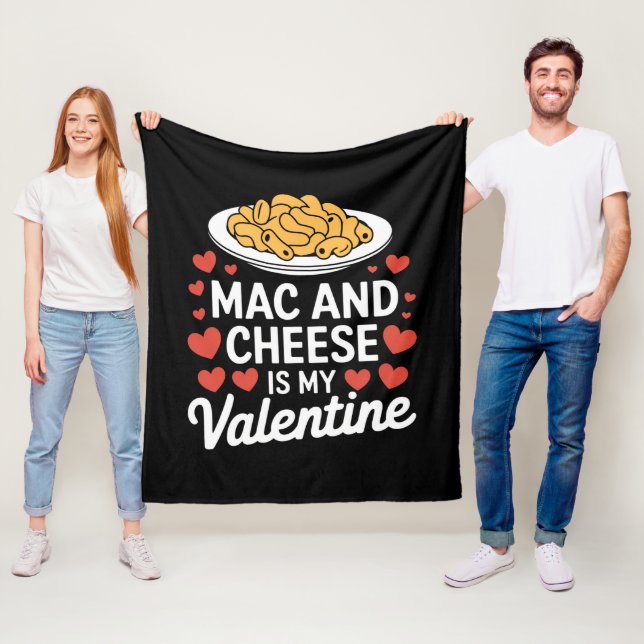 Mac och Cheese Valentine Mac n Cheese Älskare Gift Fleecefilt (På plats)