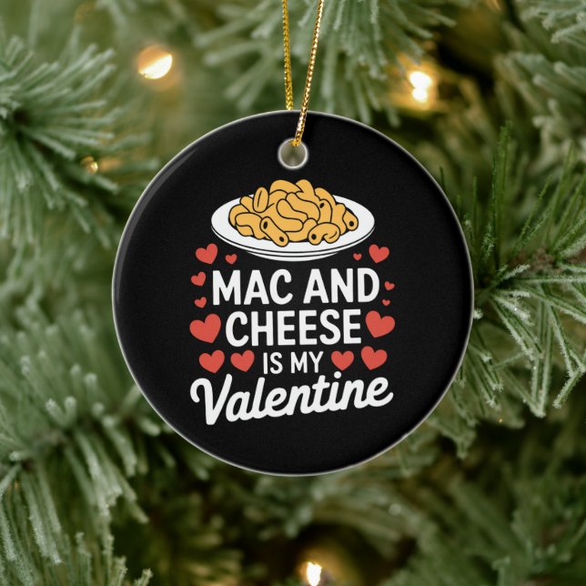 Mac och Cheese Valentine Mac n Cheese Älskare Gift Julgransprydnad Keramik (Träd)