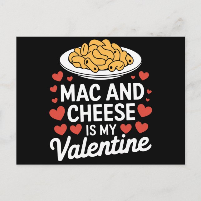 Mac och Cheese Valentine Mac n Cheese Älskare Gift Vykort (Framsida)