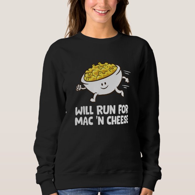 Mac och Cheese Will Springa för Mac N-ost T Shirt (Framsida)