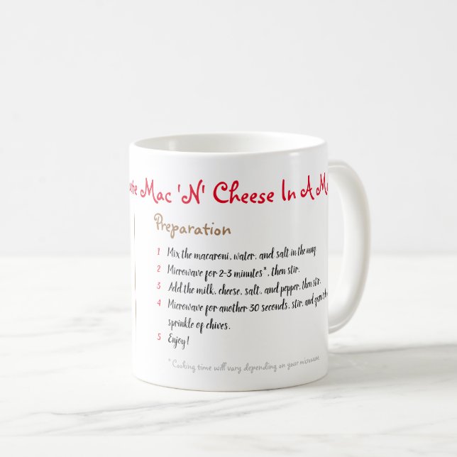 Mac och Ost i ett mikrovågsrecept i Mugg (Framsida höger)