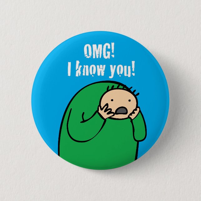 Mac OMG! Knäppas (blått) Knapp (Framsida)