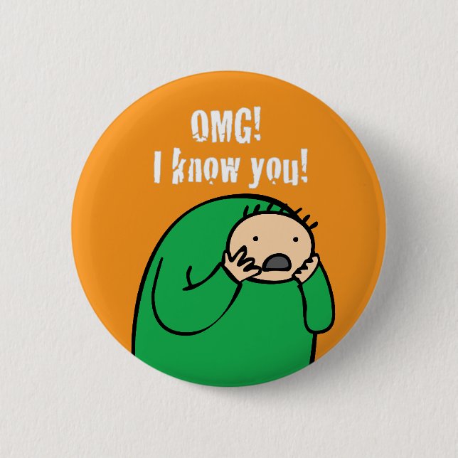 Mac OMG! Knäppas (orange) Knapp (Framsida)