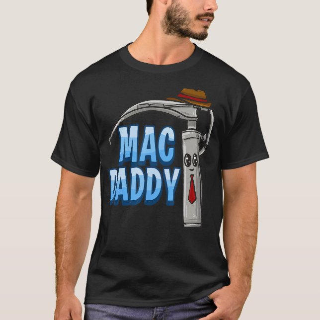 Mac pappa Anesthesia Laryngoscope Humor T Shirt (Framsida)