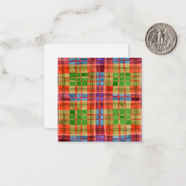 MAC RAE TARTAN 2,5-tums Fyrkantigt, platt kort (Fram/Back In Situ)