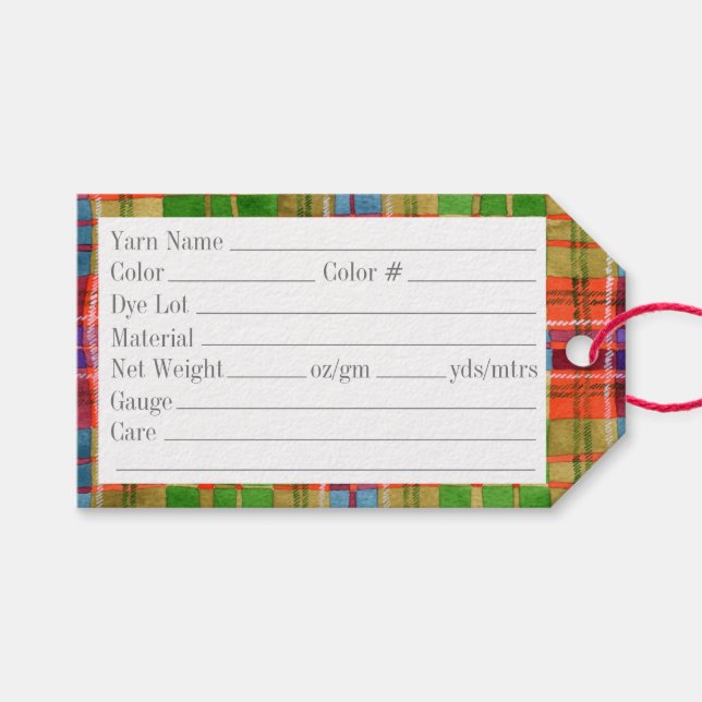 MAC RAE TARTAN 3,5"x2" Märkre Presentetikett (Framsidan (Horisontell))