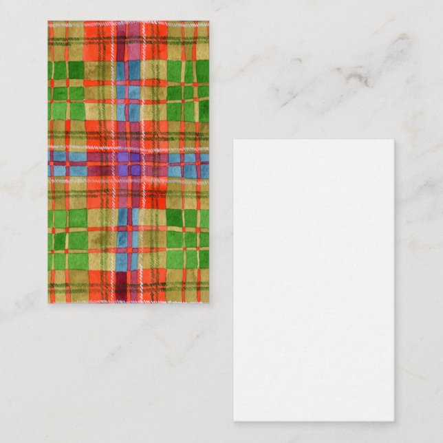 MAC RAE TARTAN 3,5x2 Platt kort / Vertikal (Fram/baksida)