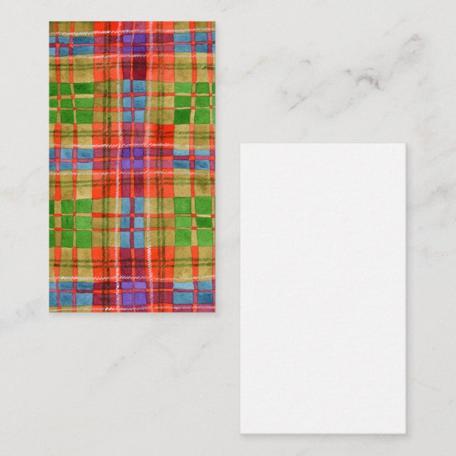 MAC RAE TARTAN 3,5x2-plattkort Anteckningskort (Fram/baksida)