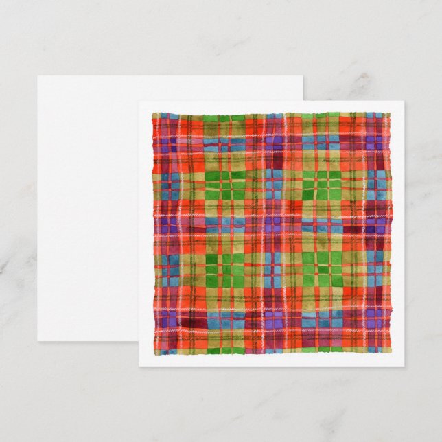 MAC RAE TARTAN 5,25" Fyrkantigt platt kort II (Fram/baksida)