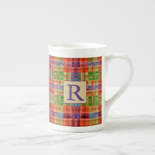 MAC RAE TARTAN Bone China Mugg + Initial Benporslin Mugg
