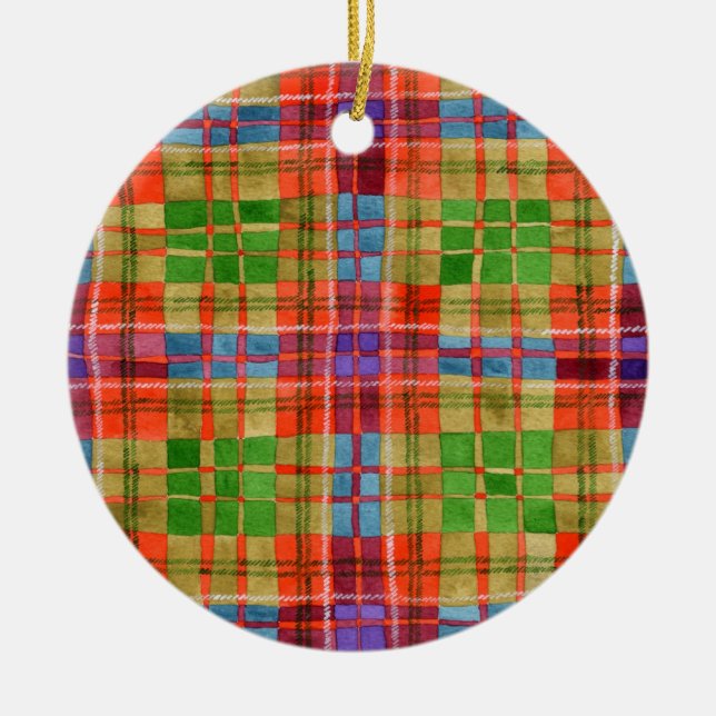 MAC RAE TARTAN Ceramic Circle Ornament (Framsidan)