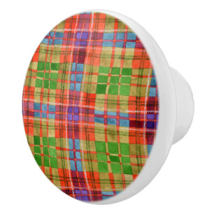 MAC RAE TARTAN Ceramic Knob Knopp