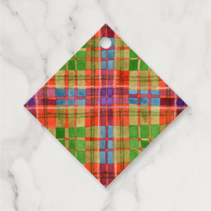 MAC RAE TARTAN Diamantpresentkort Gåvor Etiketter