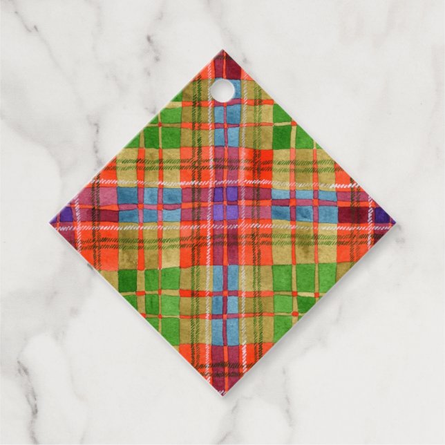 MAC RAE TARTAN Diamantpresentkort Gåvor Etiketter (Framsida)