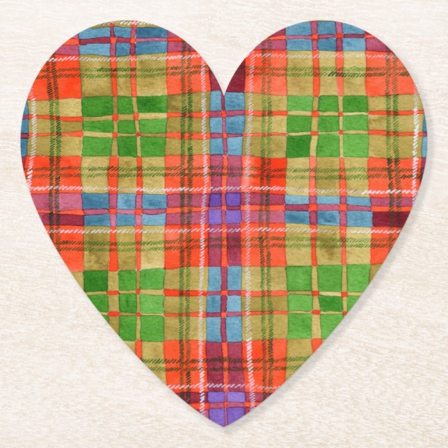 MAC RAE TARTAN Hjärtat Pappert Underlägg Papper (Framsida)