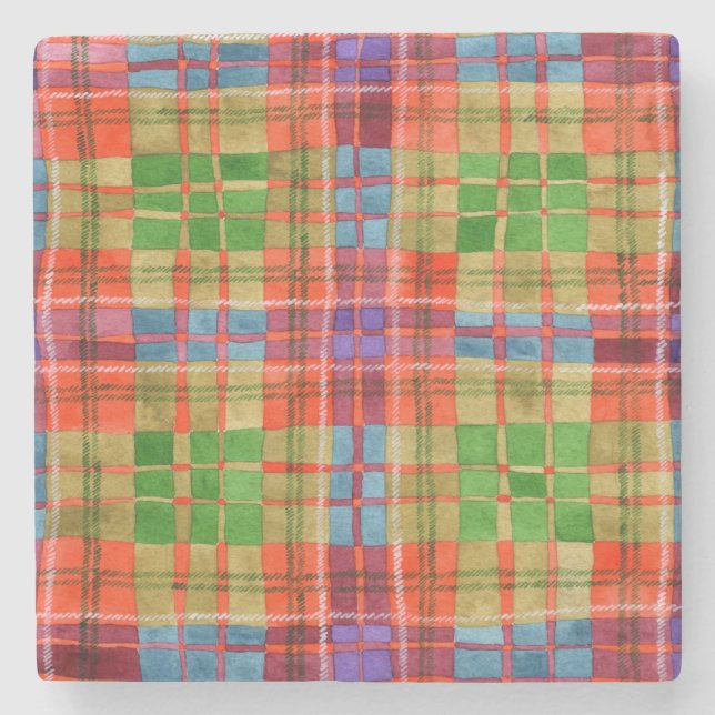 MAC RAE TARTAN Marble Stone Underlägg (Framsidan)