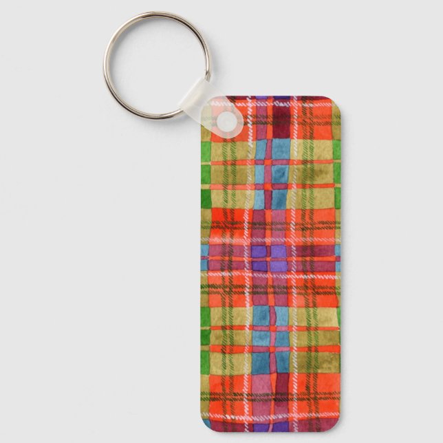 MAC RAE TARTAN Metall rektangel Nyckelring (Framsida)