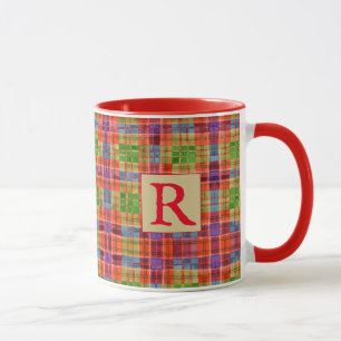 MAC RAE TARTAN Röd Kombinationsmugg + Text Mugg