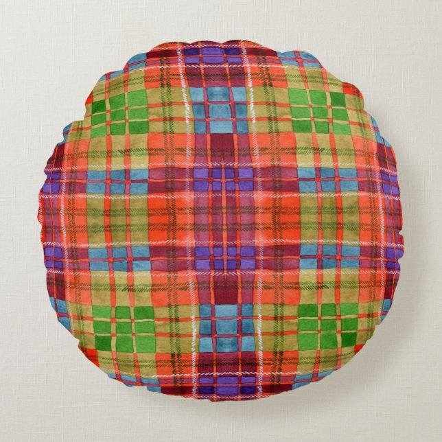 MAC RAE TARTAN Round Dekorativ kudde (Framsidan)