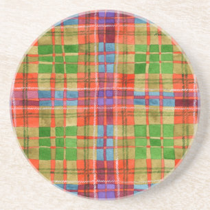 MAC RAE TARTAN Round Sandstone Underlägg
