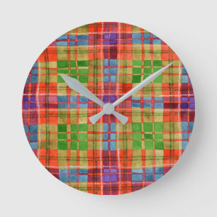 MAC RAE TARTAN Rund akrylväggslås Klocka