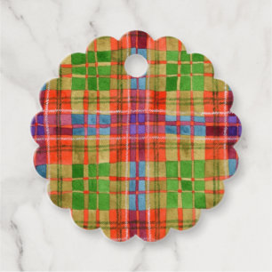 MAC RAE TARTAN Scalloped Gift-Märkre Gåvor Etiketter