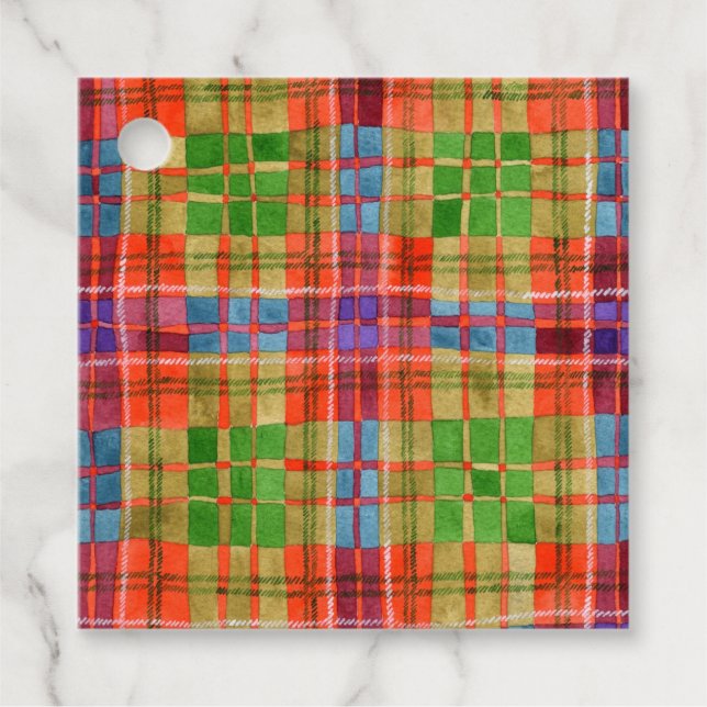 MAC RAE TARTAN Square Gift-Märkre Gåvor Etiketter (Framsida)