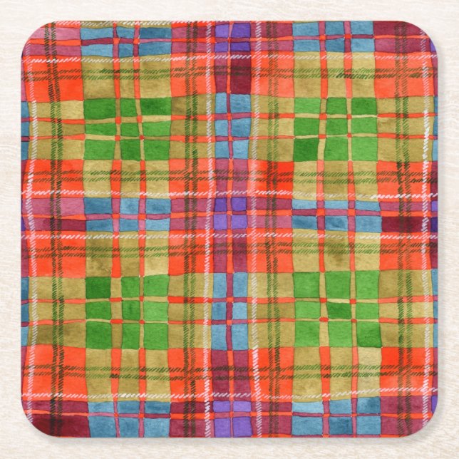 MAC RAE TARTAN Square Papper Underlägg Kvadrat (Framsidan)